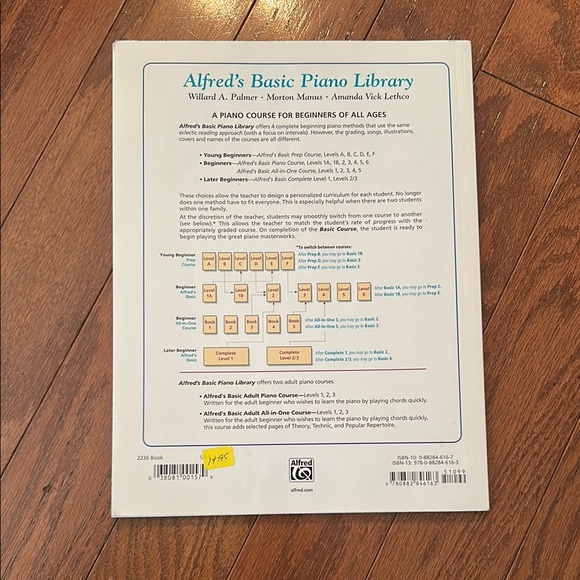 Alfred's Basic Adult Piano Course Lesson Book Level One - Picture 2 of 3